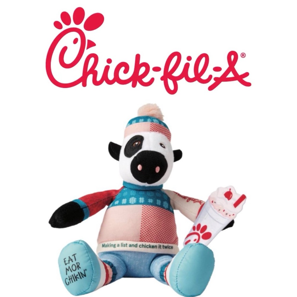 3/$30 Chick-fil-A Christmas "Chicken it Twice" plush cow toy from 2023.